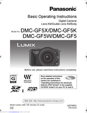 PANASONIC Lumix DMC-GF5K Basic Operating Instructions Manual