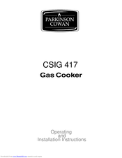 PARKINSON COWAN CSIG 417 Operating And Installation Instructions