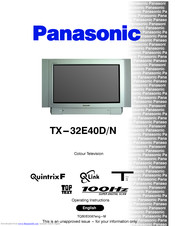 PANASONIC TX-32E40DN Operating Instructions Manual
