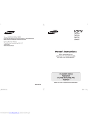 Samsung LA37R7 Owner's Instructions Manual