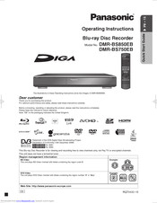 PANASONIC Diga DMR-BS750EB Operating Instructions Manual