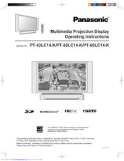 PANASONIC PT-43LC14K Operating Instructions Manual