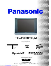 PANASONIC TX-29PX20DM Operating Instructions Manual