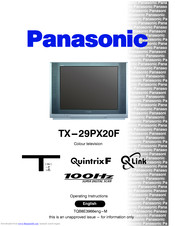 PANASONIC QuintrixF TX-29PX20F Operating Instructions Manual