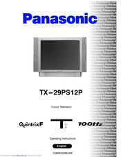 PANASONIC QuintrixF TX-29PS12P Operating Instructions Manual