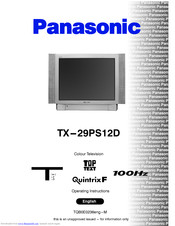 PANASONIC QuintrixF TX-29PS12D Operating Instructions Manual