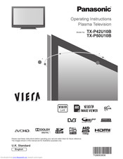 PANASONIC Viera TX-P50U10B Operating Instructions Manual