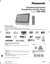 PANASONIC DMPB500 - PORTABLE BLU-RAY DISC PLAYER Operating Instructions Manual
