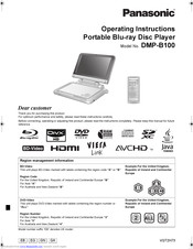 PANASONIC DMPB100 - PORTABLE BLU-RAY DISC PLAYER Operating Instructions Manual