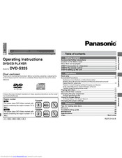 PANASONIC DVD-S325 Operating Instructions Manual