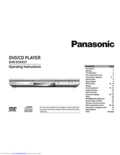 PANASONIC DVD-S31 Operating Instructions Manual