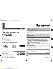 Panasonic DVD-S33 Operating Instructions Manual