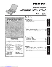 PANASONIC Toughbook CF-71DJ48AAM Operating Instructions Manual