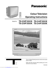 PANASONIC TX-29P300K Operating Instructions Manual