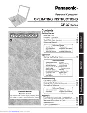 PANASONIC Toughbook CF-37VB62AAM Operating Instructions Manual