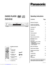 Panasonic DVD-RV32 Operating Instructions Manual