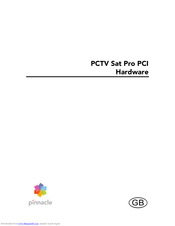 PINNACLE PCTV HDTV Sat Pro USB User Manual