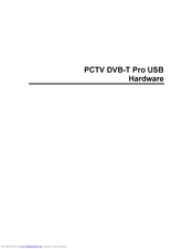 PINNACLE PCTV DUAL DVBT PRO PCI User Manual
