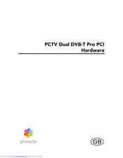 PINNACLE PCTV DUAL DVBT PRO PCI User Manual
