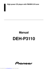 PIONEER DEH-P3110 Manual