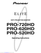 PIONEER ELITE PRO-520HD Operation Instruction Manual