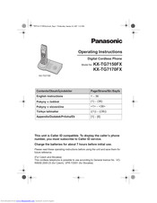 PANASONIC KX-TG7150FX Operating Instructions Manual