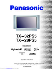 PANASONIC TX-28PS5 Operating Instructions Manual