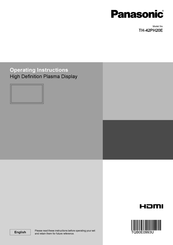 PANASONIC TH42PH20E Operating Instructions Manual