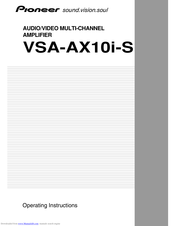 PIONEER VSA-AX10i-S Operating Instructions Manual