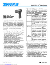 SHURE BETA 56 User Manual