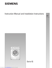 Siemens Serie IQ Instruction Manual And Installation Instructions