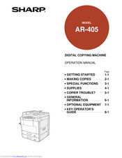 SHARP AR-405 Operation Manual