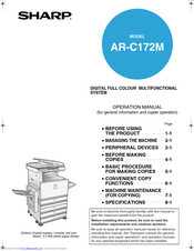 SHARP AR-C172M Operation Manual
