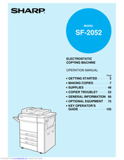 SHARP SF-2052 Operation Manual