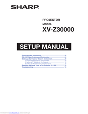 SHARP XV-Z30000 Operation Setup Manual