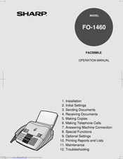 SHARP FO-1460 Operation Manual