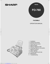 SHARP FO-780 Operation Manual