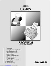 SHARP UX-485 Operation Manual
