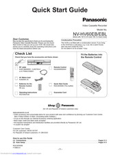 PANASONIC NV-HV60EBL Quick Start Manual