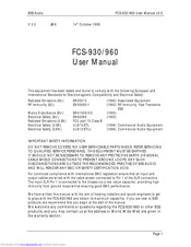 BSS Audio FCS-960 User Manual