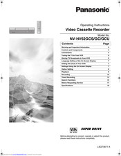PANASONIC NV-HV62GCS Operating Instructions Manual