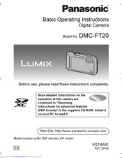 PANASONIC Lumix DMC-FT20 Basic Operating Instructions Manual