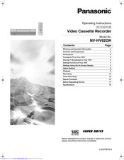 PANASONIC NV-HV62GH Operating Instructions Manual