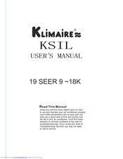 Klimaire 19 SEER User Manual