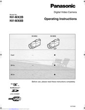 PANASONIC NV-MX8B Operating Instructions Manual