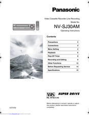 PANASONIC NV-SJ30AM Operating Instructions Manual