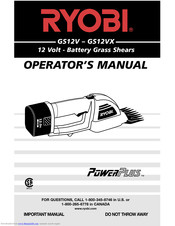 Ryobi GS12V Operator's Manual