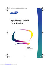 Samsung SyncMaster 750DFT Owner's Instructions Manual