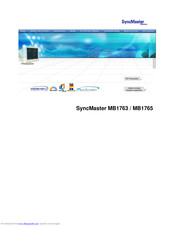 Samsung SyncMaster MB1765 User Manual