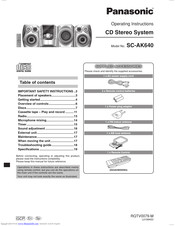 Panasonic SC-AK640 Operating Instructions Manual